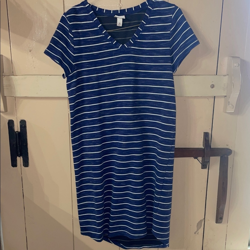 Merona Blue and White Striped Mini Dress, XS